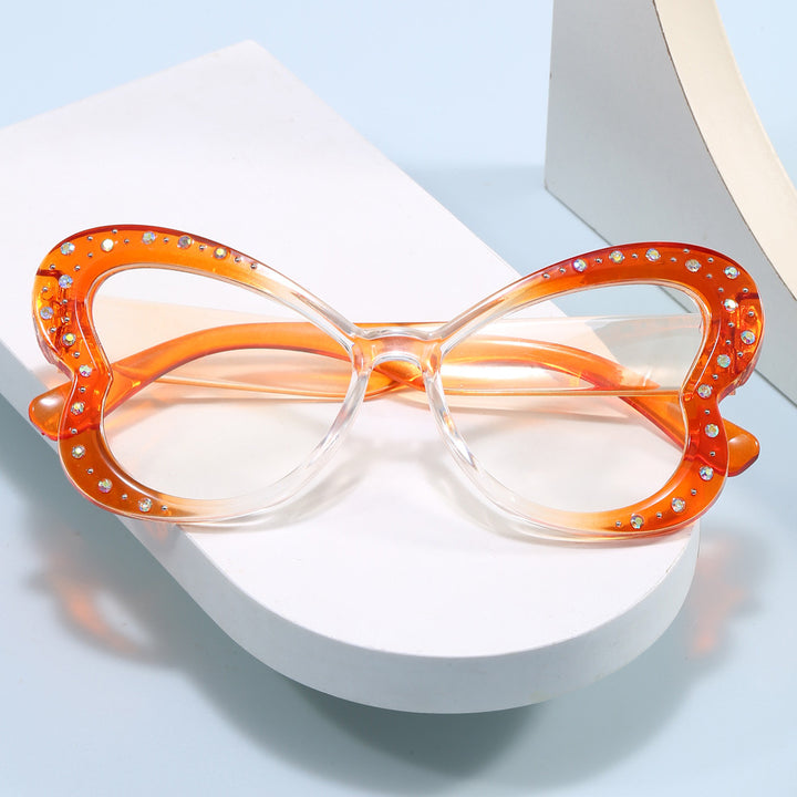 Damen verspielte Herz-Sonnenbrille mit Glitzerakzenten Karnz