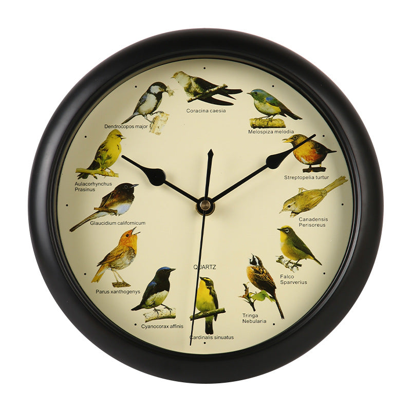 Wanduhr mit buntem Vogeldesign Karnz