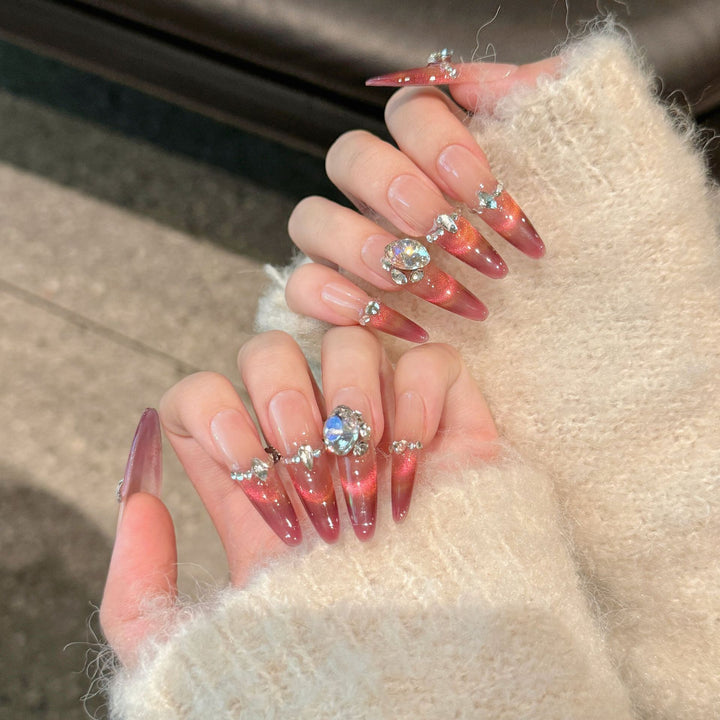 Premium Sparkling Ombre Druck-Nägel