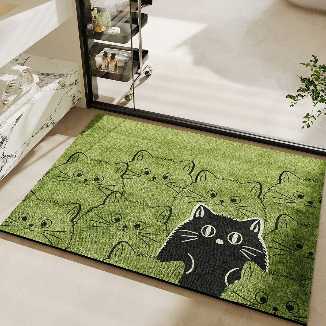Niedlicher katzenmotivierter Badteppich