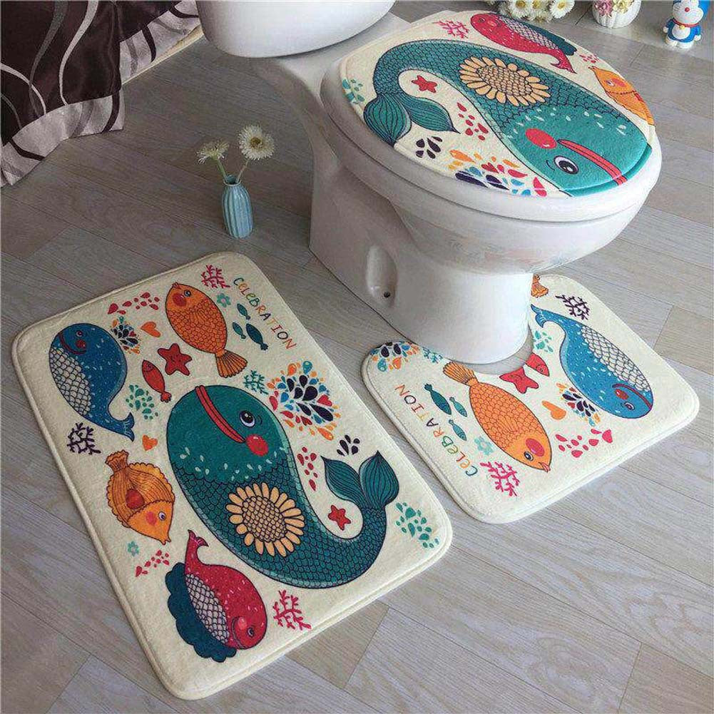 Stylisches geometrisches Muster Badteppich-Set