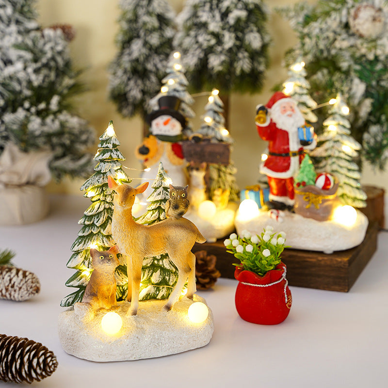 Beleuchtete Weihnachtsdekorationsfigur mit Tieren Karnz