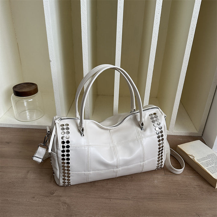 Nieten-Faux-Leder-Duffel-Tasche