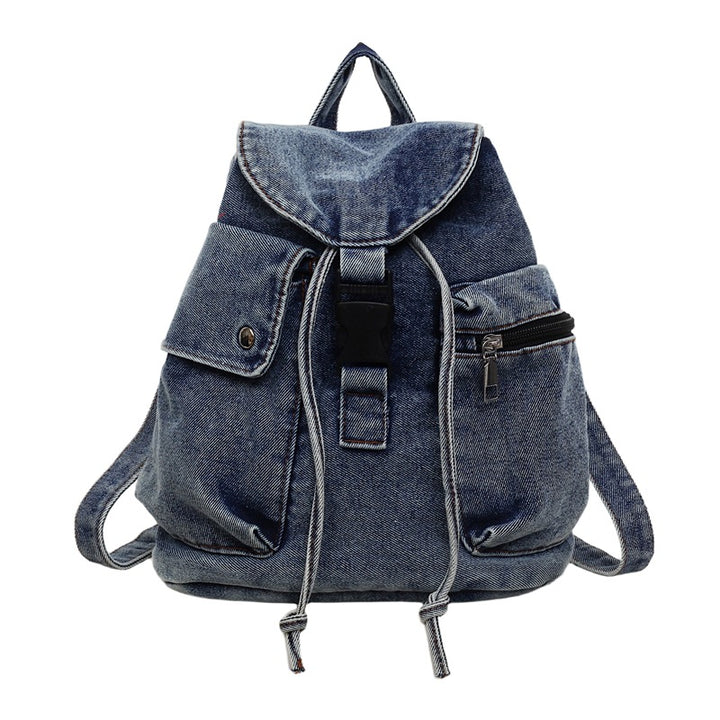 Lässiger Denim Kordelzug-Rucksack Karnz