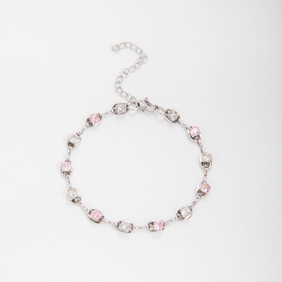 Eleganter Edelstein Akzent Link Armband Karnz