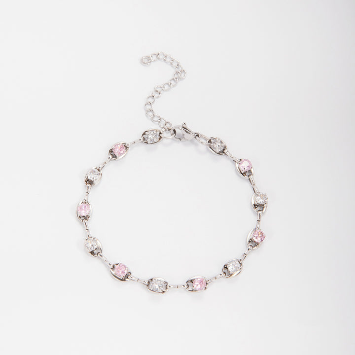 Eleganter Edelstein Akzent Link Armband Karnz