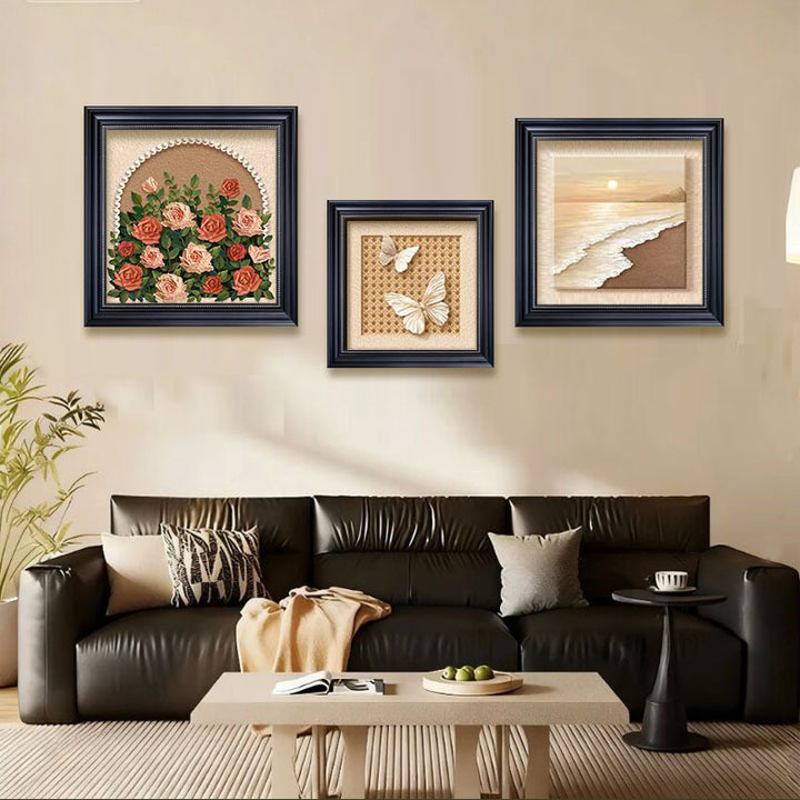 Vintage Blütenreiche Dekorative Wandkunst