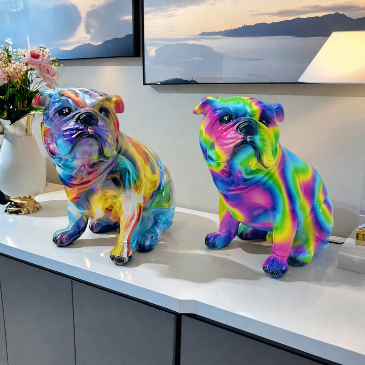 Kunstvolle Bulldoggen Figur Karnz