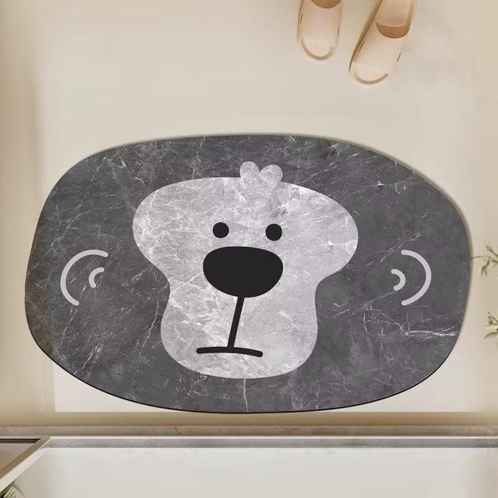 Verspielt geformte Badmatte in Hundeform