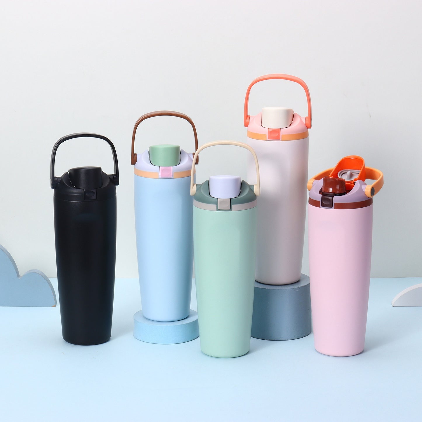 Damen isolierte Trinkflasche mit ergonomischem Tragegriff Karnz