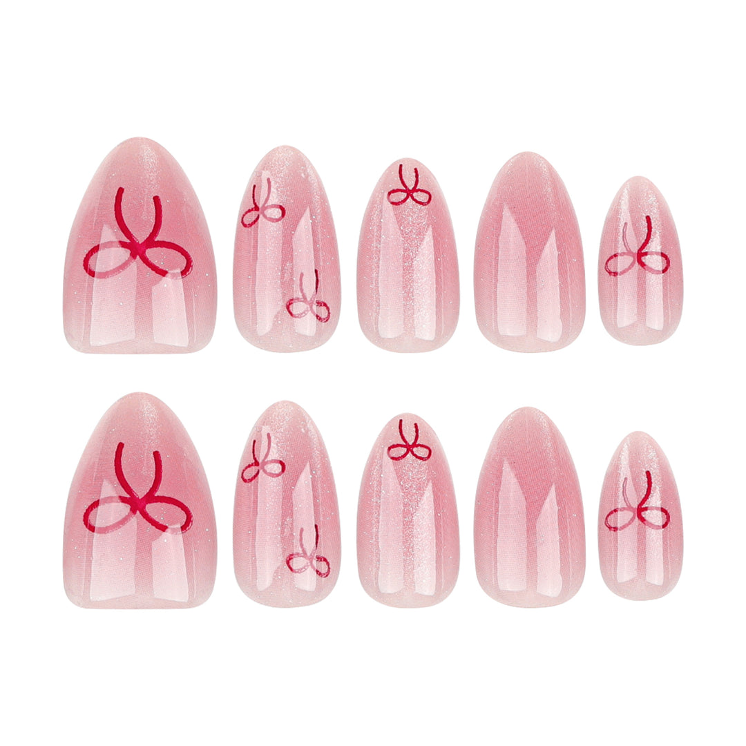 Künstliche Nagelkunst mit Schleifenmotiv Karnz