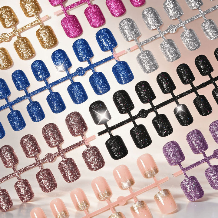 Funkelndes Press-On-Nagelset Karnz