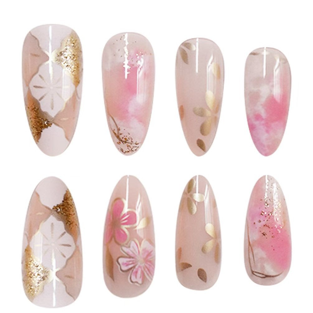 Floral Verziertes Press-On Nagelkunst Karnz