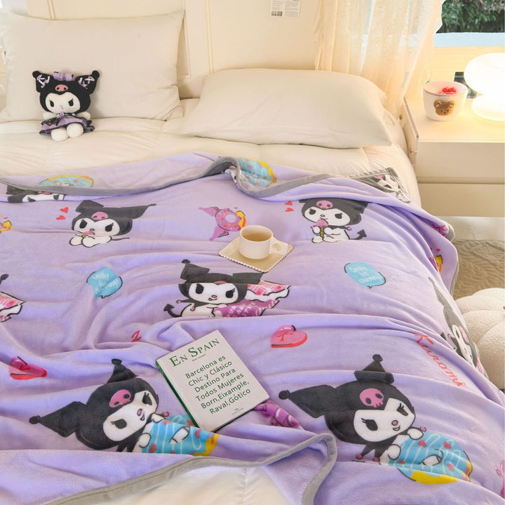 Damen weiche Fleece-Decke mit fröhlichem Kinderdesign Karnz