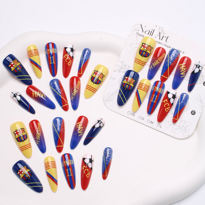 Sports-Themed Stiletto Presse-Nägel Karnz