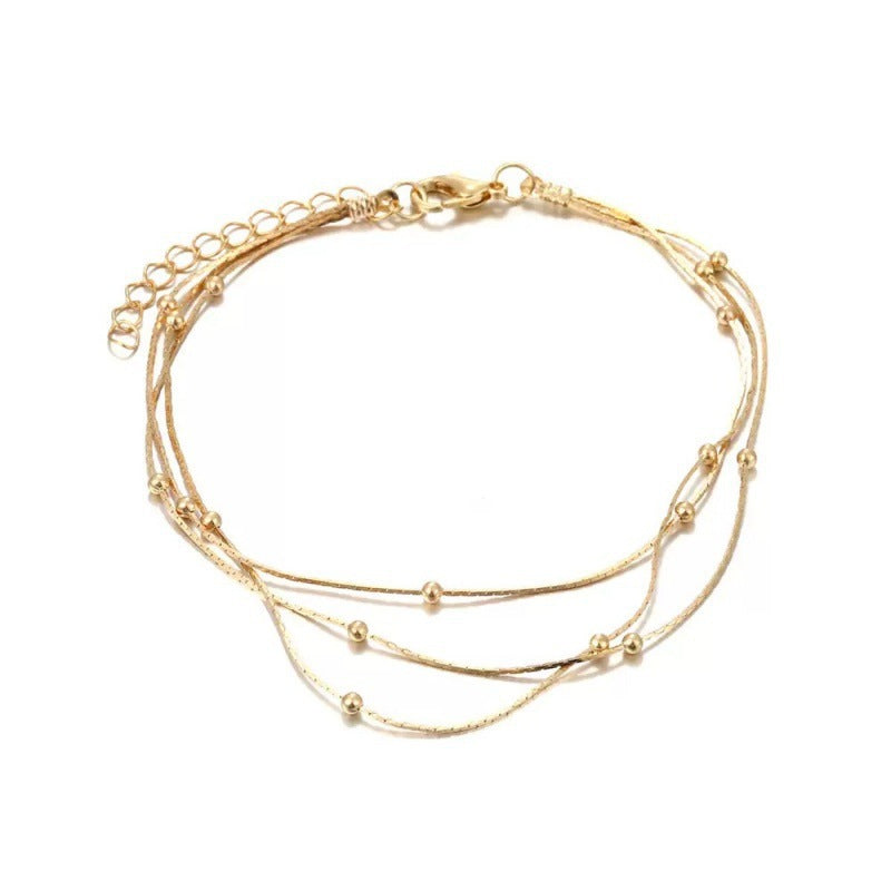 Multi-Strang Silber Perlenarmband Karnz