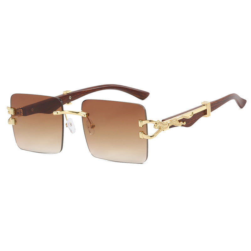 Damen elegante quadratische Sonnenbrille mit hochwertigem Holzrahmen Karnz