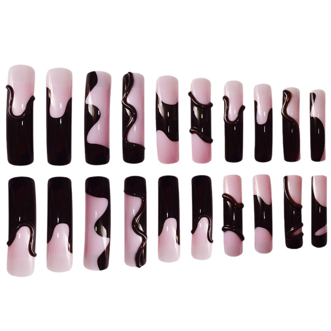 Glamouröse 3D Lange Stiletto Press-On Nägel Karnz