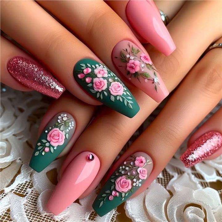 Künstlerisches Blumendesign Press-On Nägel Karnz 1788434359