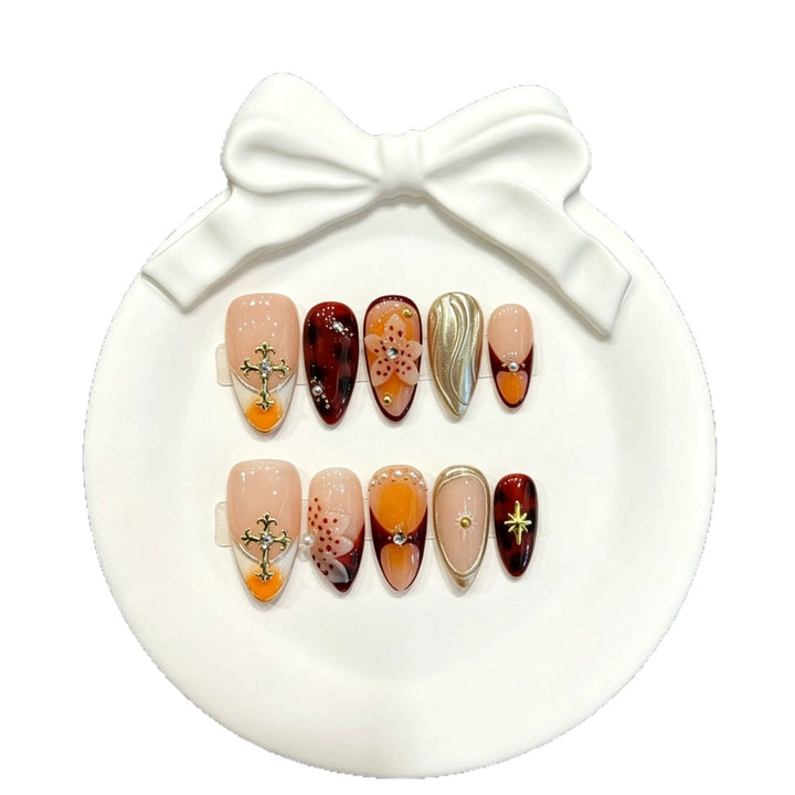 Künstlerisches Ornamentales Press-On Nagelkunst Set