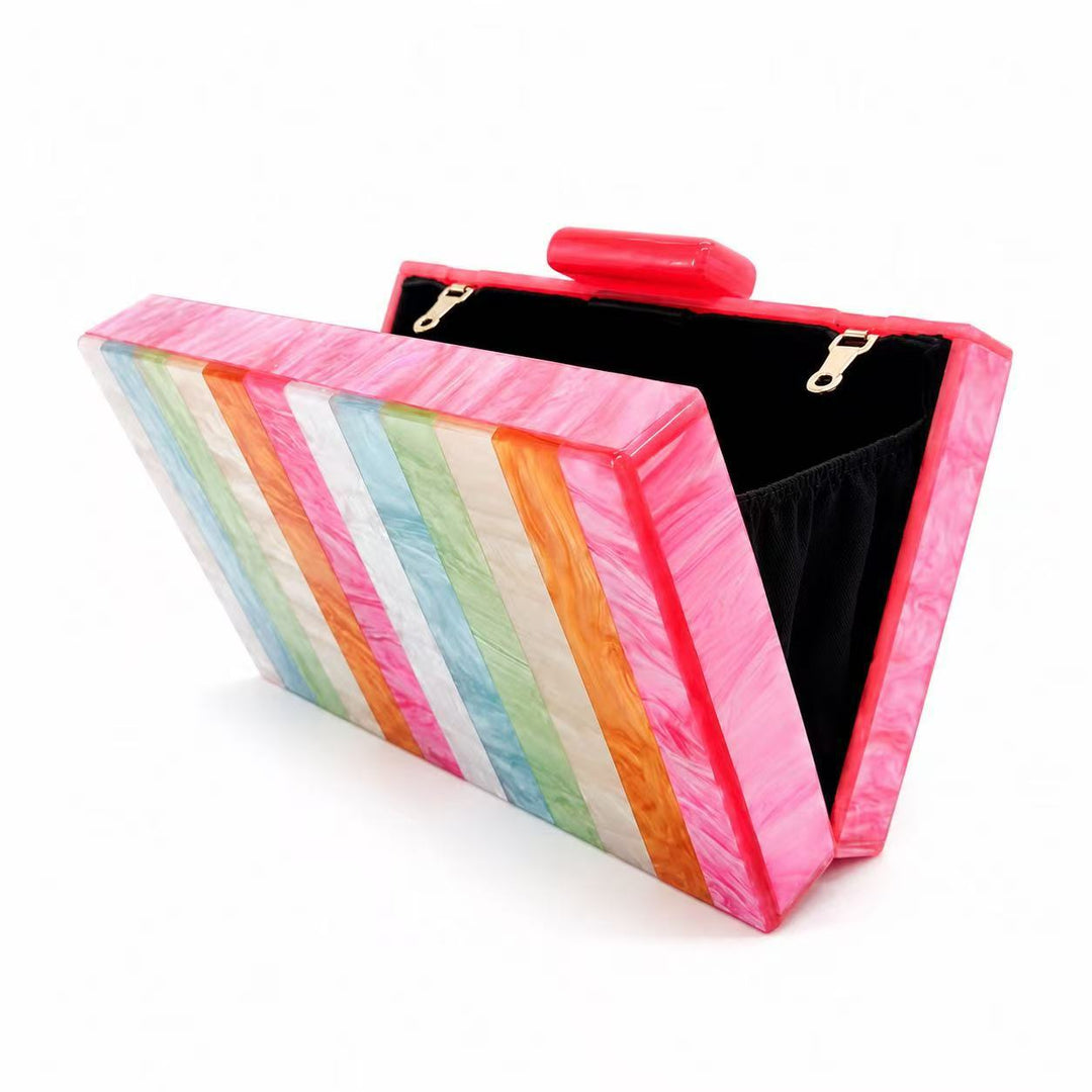 Geometrische Mehrfarben-Acryl-Clutch