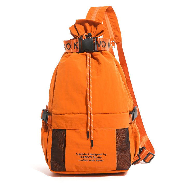 Lässiger Drawstring-Rucksack mit Netztaschen Karnz