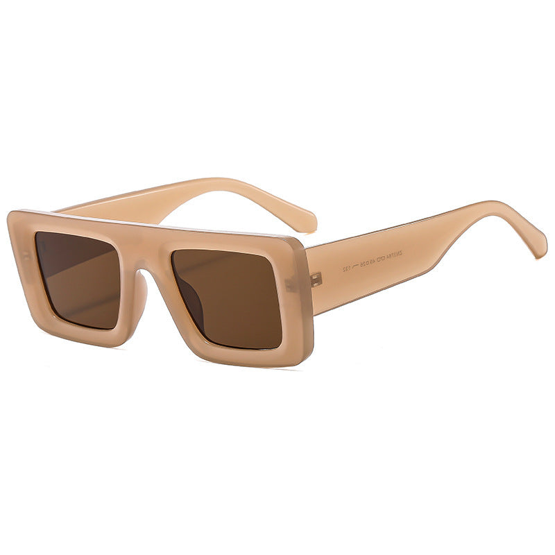Damen Modische quadratische Sonnenbrille mit extra breitem Rahmen Karnz