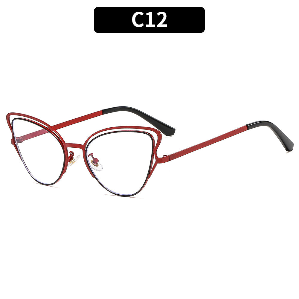 Damen Cat-Eye Sonnenbrille mit luxuriösem Metallrahmen und hochwertigen Verlaufsgläsern Karnz