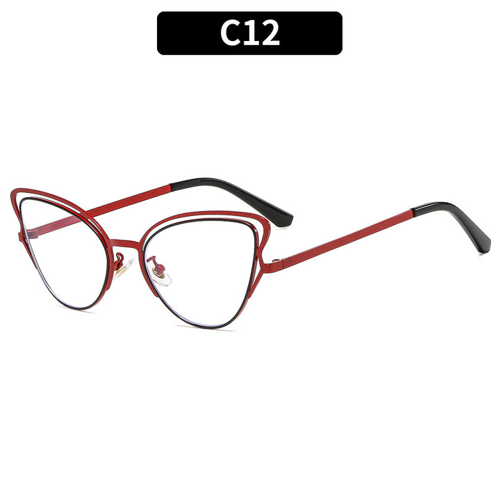 Damen Cat-Eye Sonnenbrille mit luxuriösem Metallrahmen und hochwertigen Verlaufsgläsern Karnz