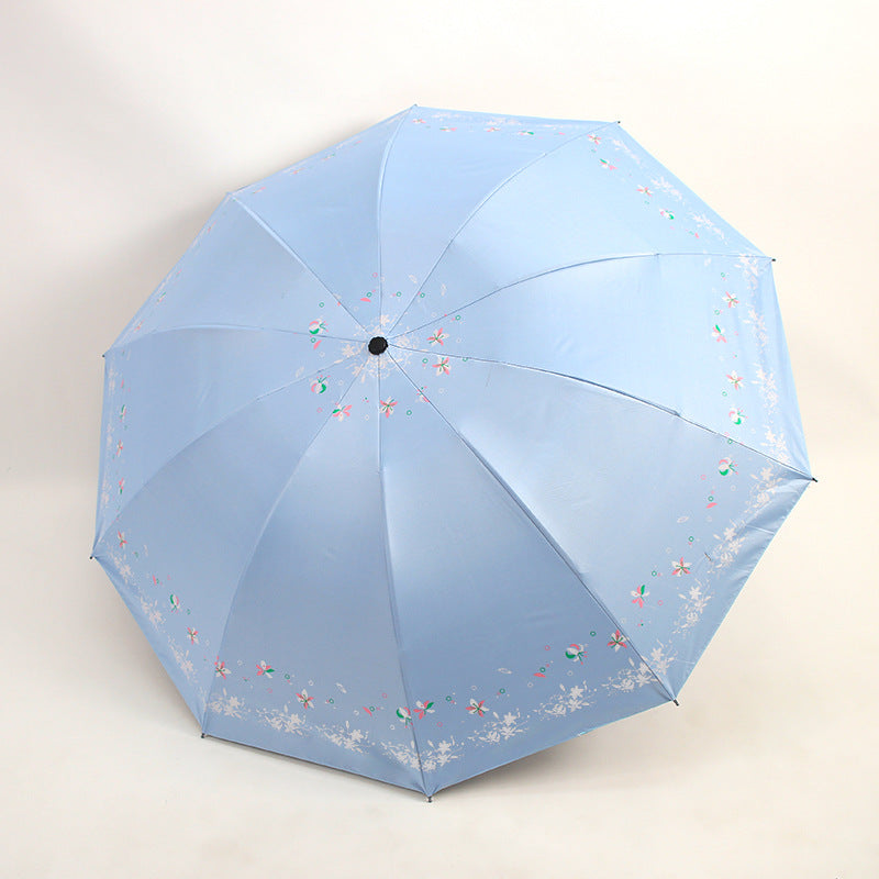 Damen Faltbarer Regenschirm mit floralen Mustern Karnz
