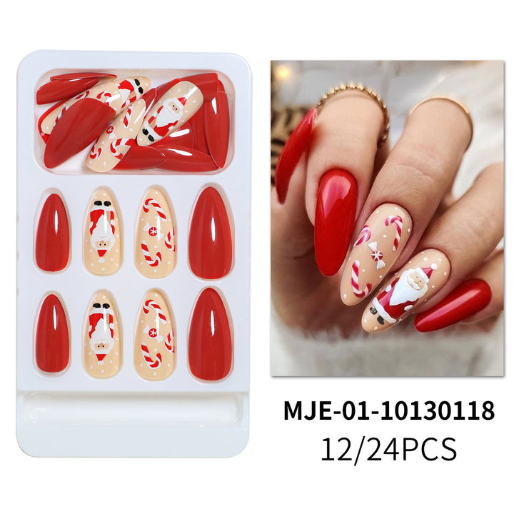 Festliches Santa Claus Press-On Nagelset Karnz