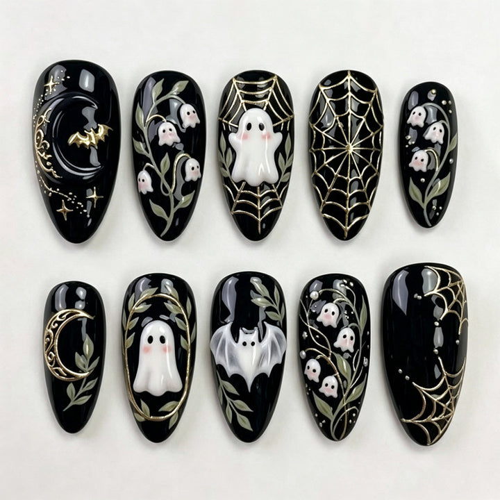 Halloween-Themen Press-On Nagelkunst