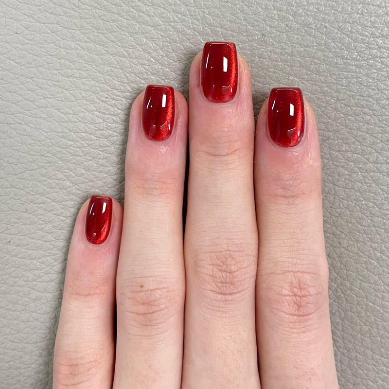 Glänzendes rotes Press-On-Nagel-Set Karnz
