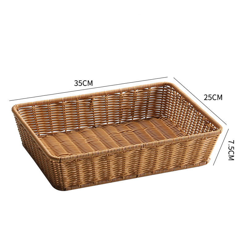 Unisex Rechteckiger Aufbewahrungskorb aus handgeflochtenem Material Karnz