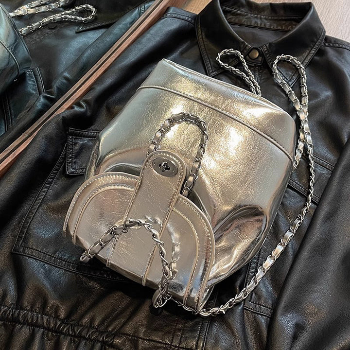 Chic Ketten-akzentierte Bucket-Handtasche Karnz