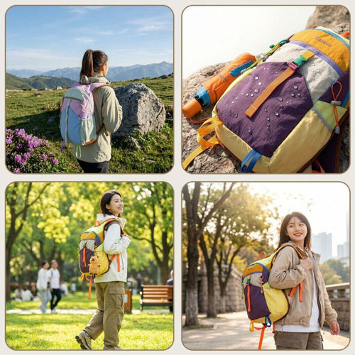 Farbenfroher Mehrfach-Taschen Rucksack Karnz