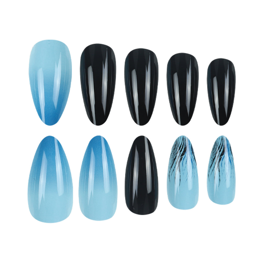 Künstlerische Ombré Stiletto Press-On Nägel Karnz