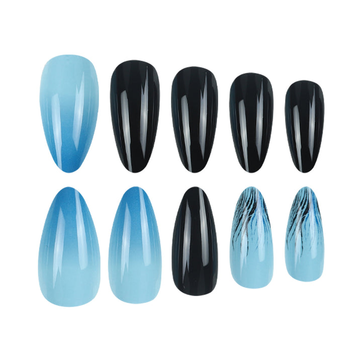 Künstlerische Ombré Stiletto Press-On Nägel Karnz