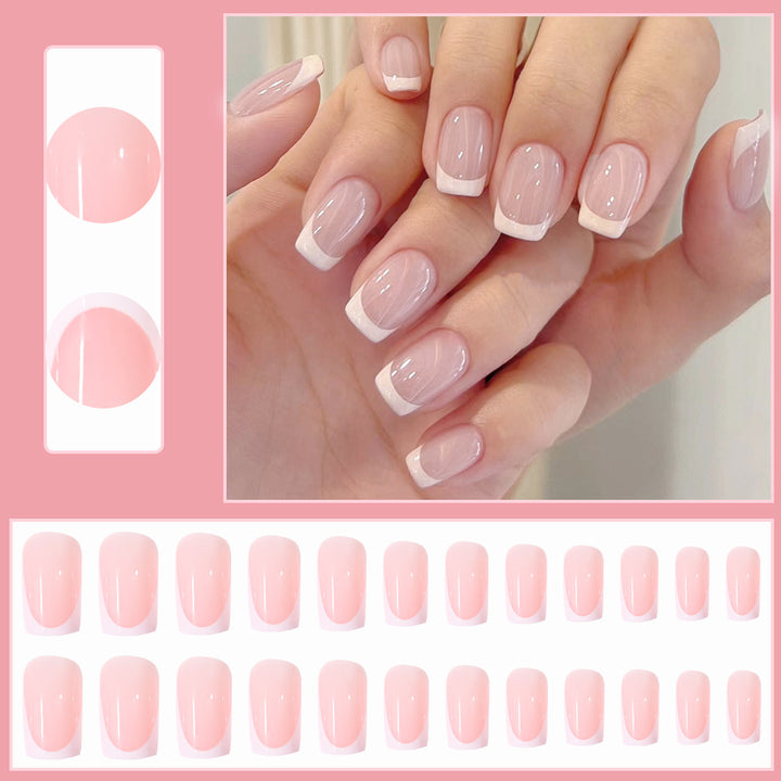 Elegantes French Tip Press-On Nagelset Karnz