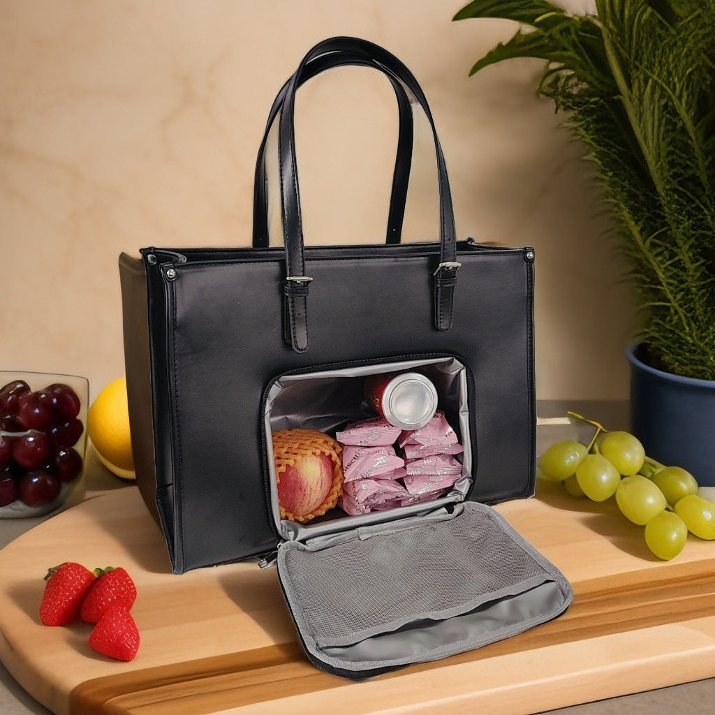 Damen Elegante Handtasche aus hochwertigem Kunstleder mit mehrfachen Fächern Karnz