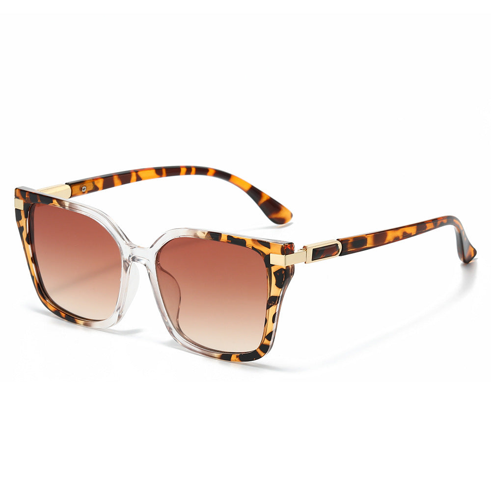 Oversized Quadratische Rahmen Sonnenbrillen mit goldenen Akzenten Karnz