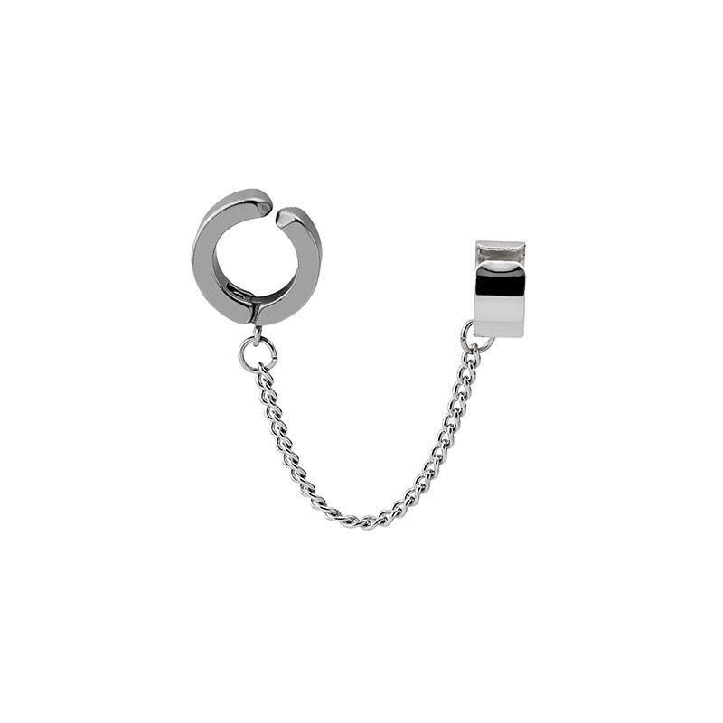 Stylische Silber Kettenlink Ohr Cuff Karnz