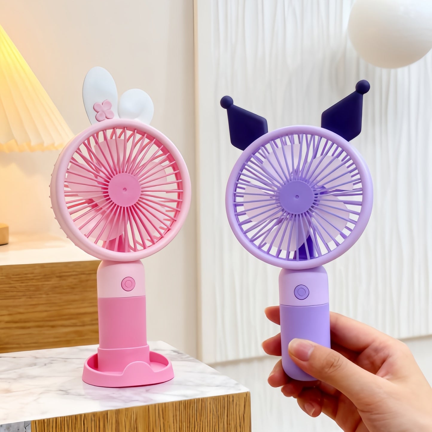 Damen tragbarer Handventilator mit süßem Hasenmotiv Karnz