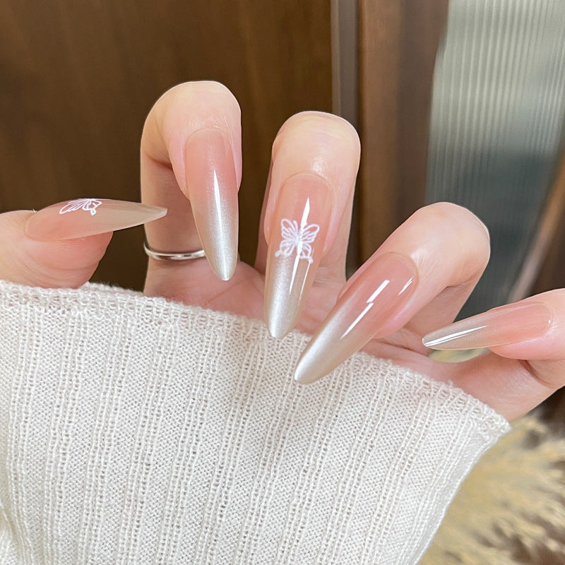 Künstlerische Acryl-Stiletto-Nägel mit Schmetterlingsdesign Karnz
