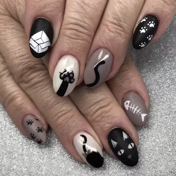 Kreatives katzenmotiviertes Nagelkunst-Set Karnz