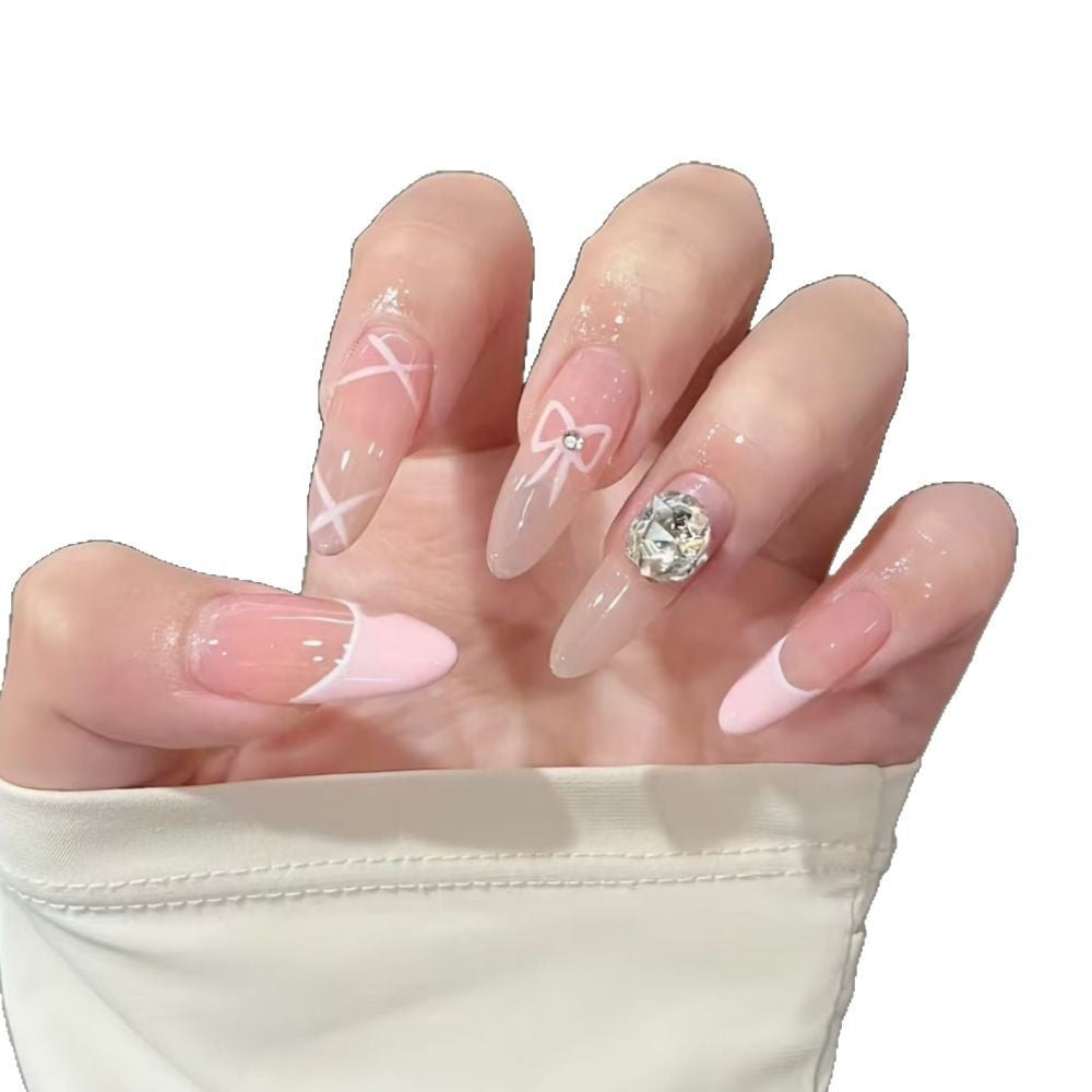 Künstlerisches florales detailliertes Press-On-Nagelset Karnz