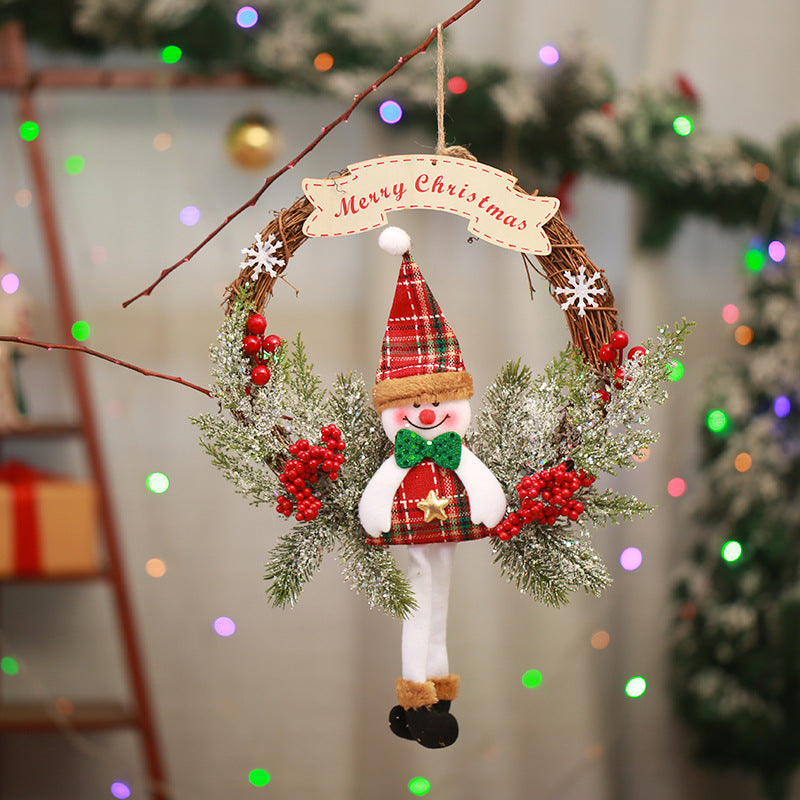 Weihnachtskranz Dekoration mit Schneemann-Design Karnz