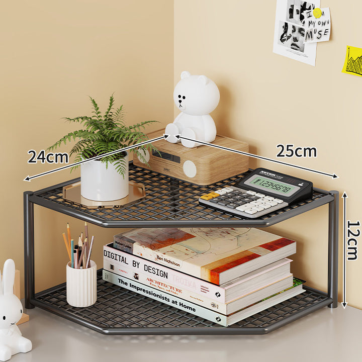 Dreifach-Eck-Metall-Mesh-Speicherregal für Badezimmer Küche Wohnzimmer