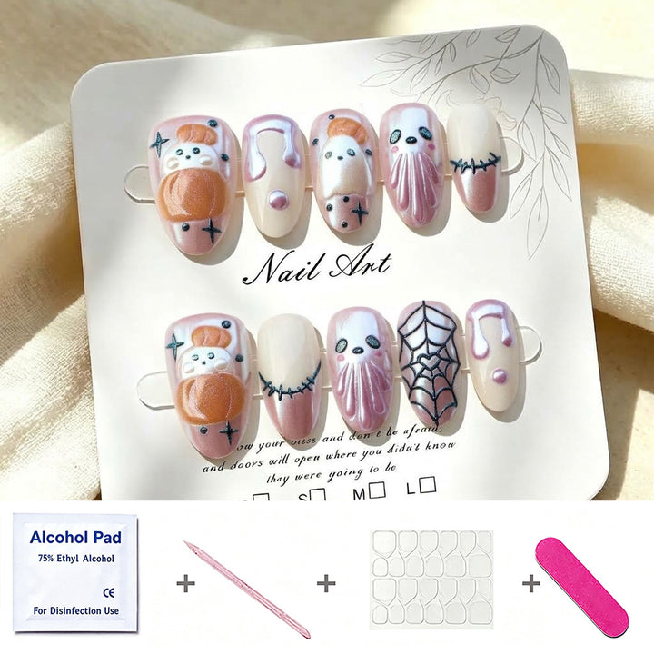 Verspielt Halloween-Themen Press-On Nagelkunst Set