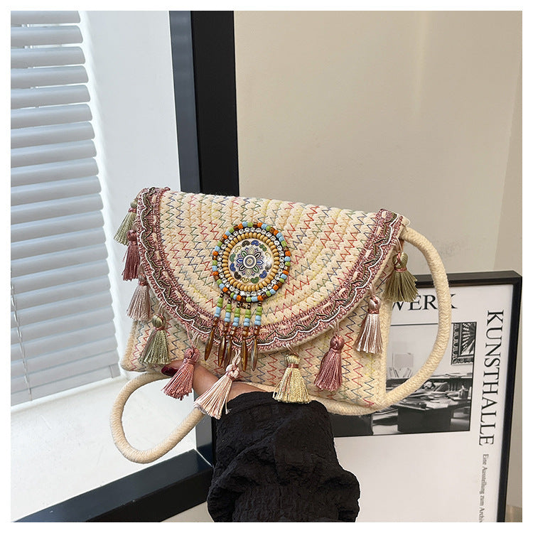 Bohemian-inspiriertes handgefertigtes Perlen-Clutch Karnz